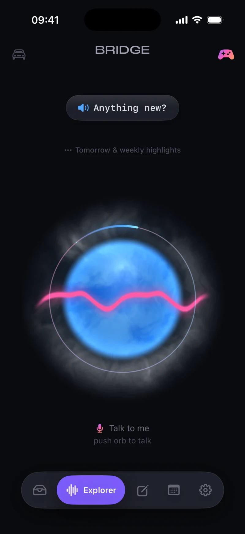The Bridge voice agent on iPhone