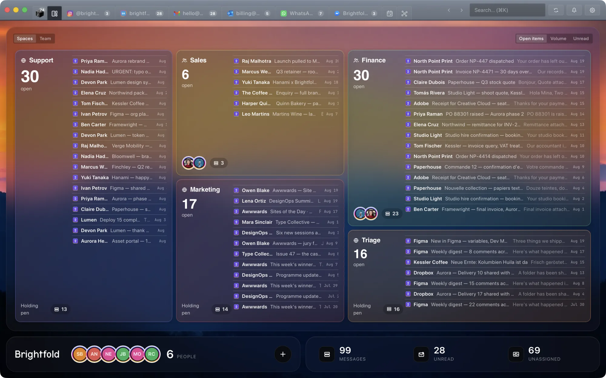 Spaces boards in the desktop app